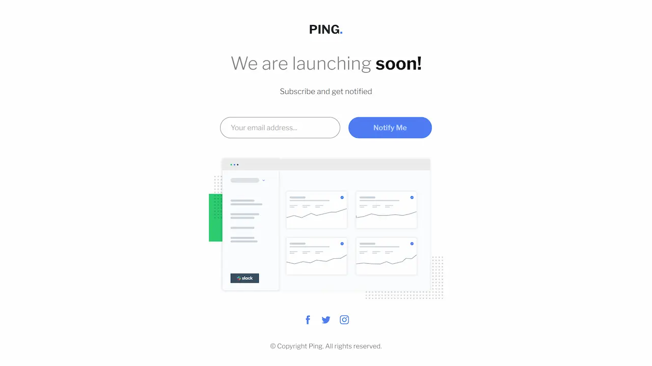 Ping coming soon page